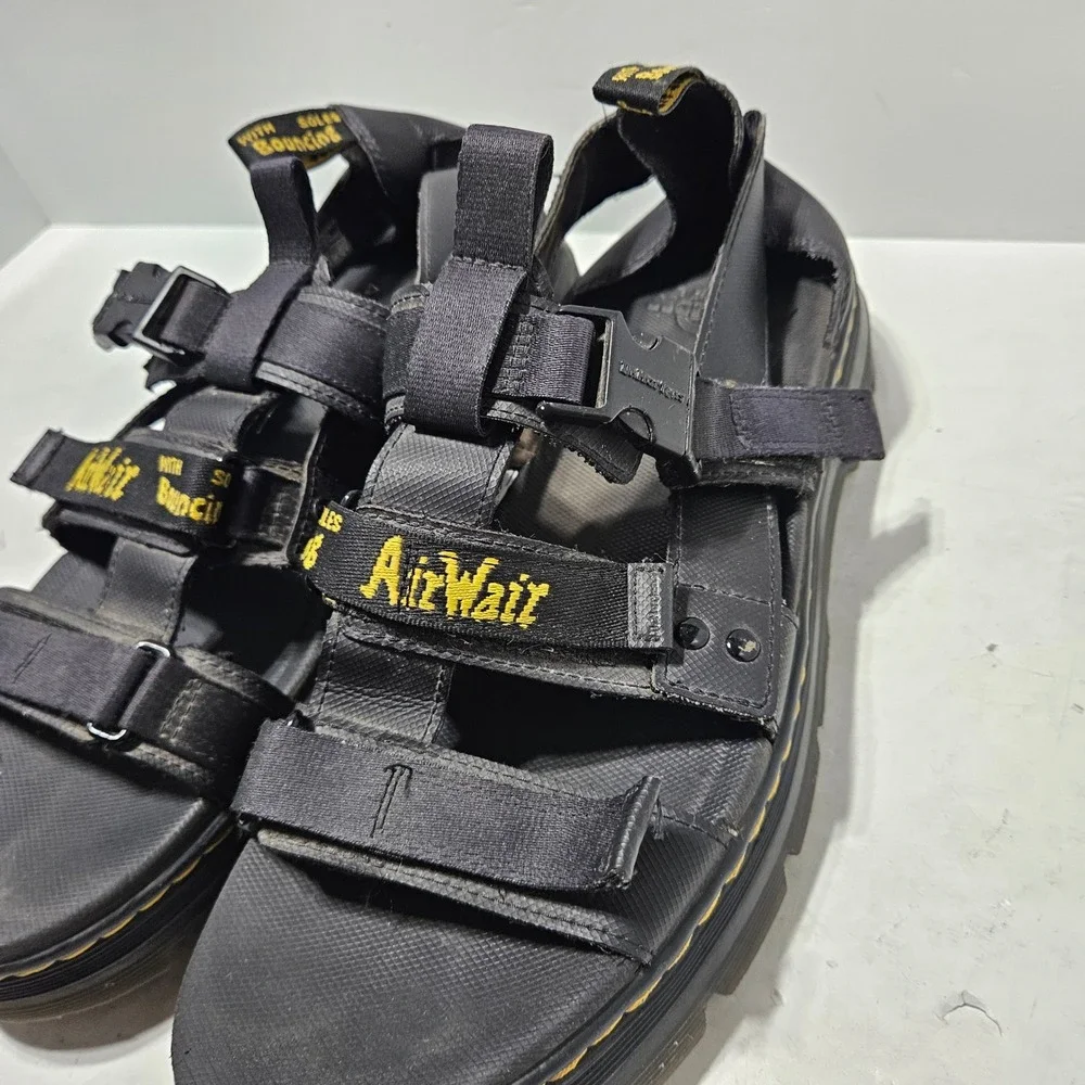 Dr. Martens Pearson Sandals Mens 14 Black Utility Strap Buckle AirWair